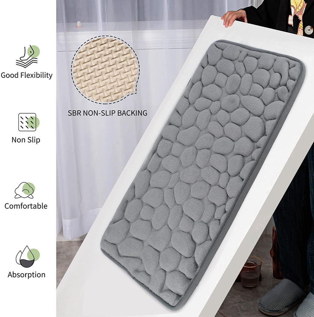 Cobblestone Bath Mat With Absorbent Comfort For Families