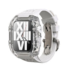 Serie Korvel Glacier V30 | Kit de actualización con caja transparente y banda de fluororubber para Apple Watch | Petprovac