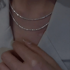 リサラ シルバー スターライト ネックレスセット 繊細でミニマリストなペンダント付き