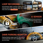 Dash cam WiFi 1080P con doppie lenti anteriori e cabina