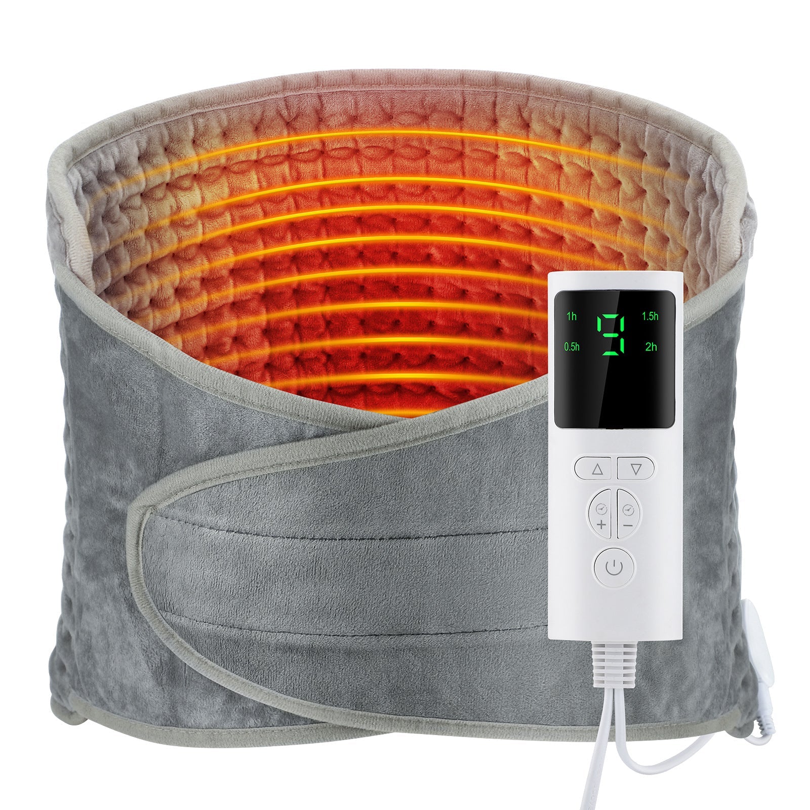Varmepute for rygg med justerbar varme og timer for komfort