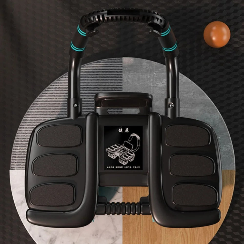 Abdominal Wheel Exerciser With Automatic Rebound And Elbow Pads For Home Fitness