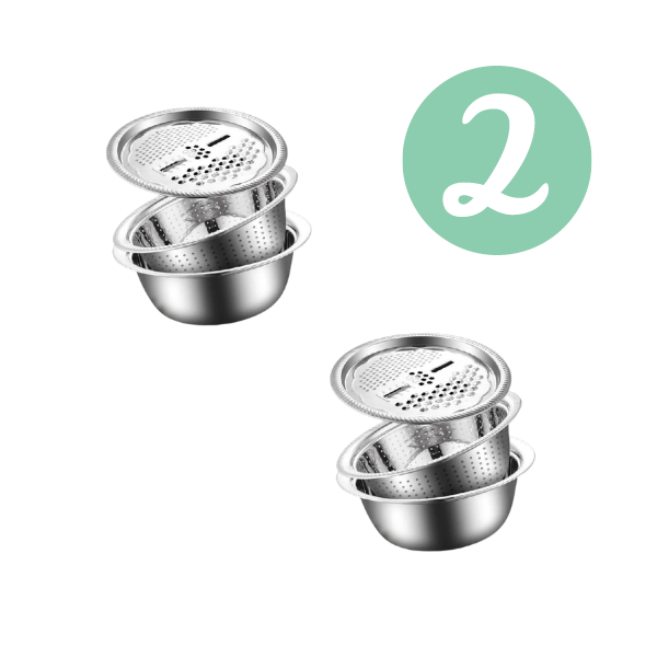 Trebassert tysk rustfritt stålvaskesett