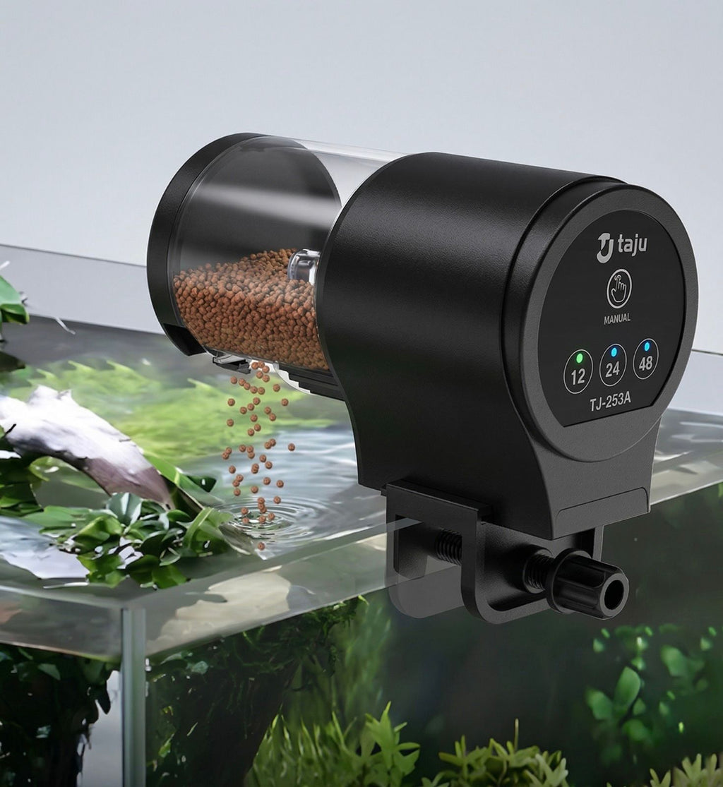 Pemakan Automatik Untuk Kura-Kura dan Ikan Dengan Pemasa Boleh Atur, Penutup Kalis Air IP66, Kapasiti 100ml