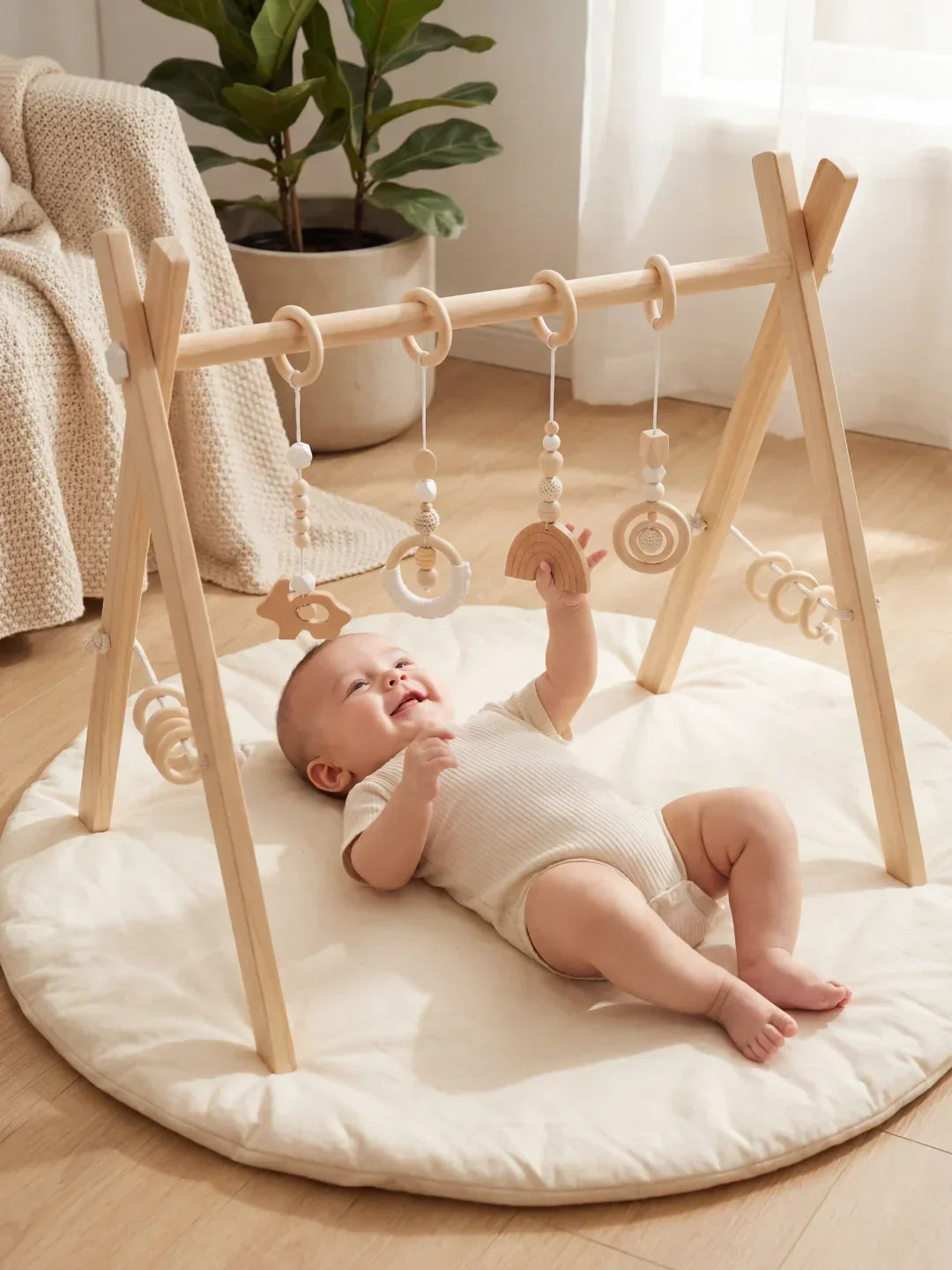 Long-Lasting Wooden Activity Arch – Sensory Toy Gym for Ages 0–3