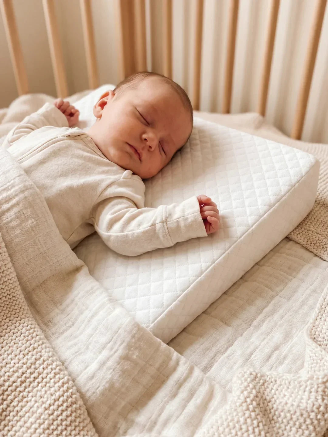 Soft Angled Baby Pillow For Gentle Elevation And Support