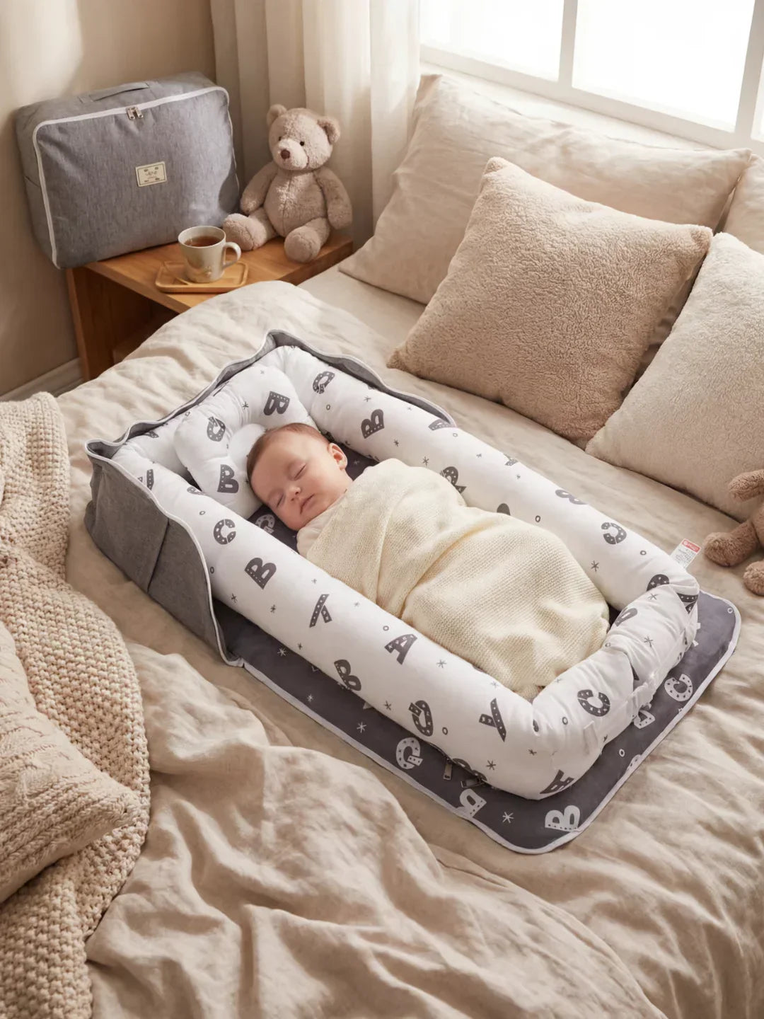 Cocon Nomade Baby Bed Reducer With Padded Cocoon And Carry Bag