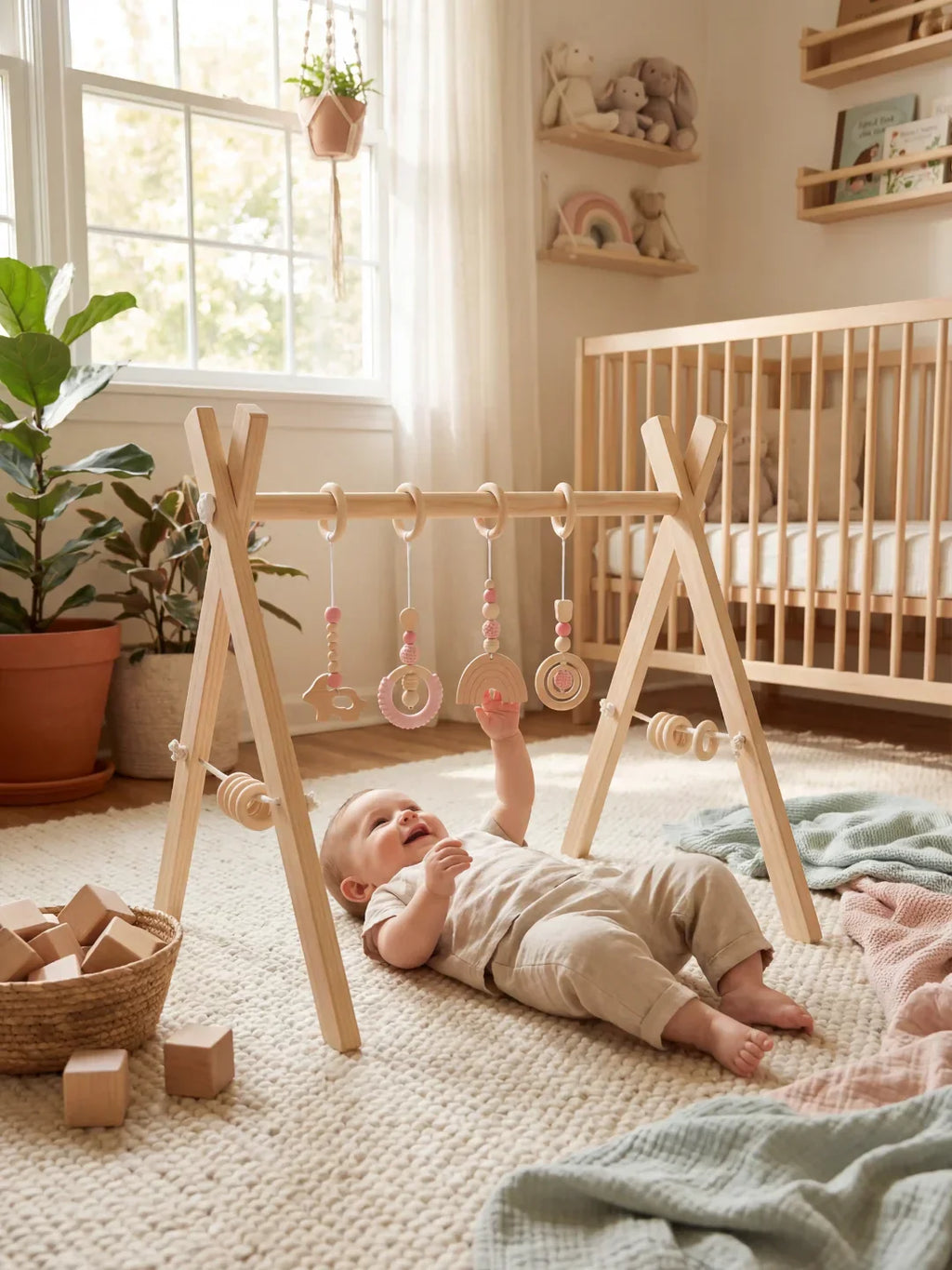 Long-Lasting Wooden Activity Arch – Sensory Toy Gym for Ages 0–3