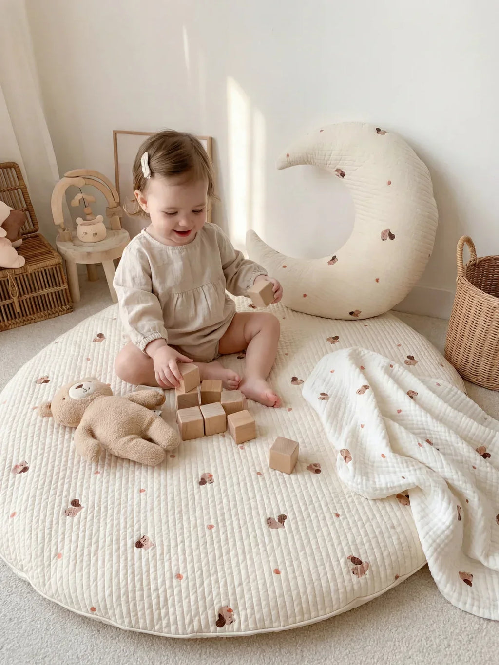 Quilted Cotton Baby Play Mat For Gentle Floor Play Sessions