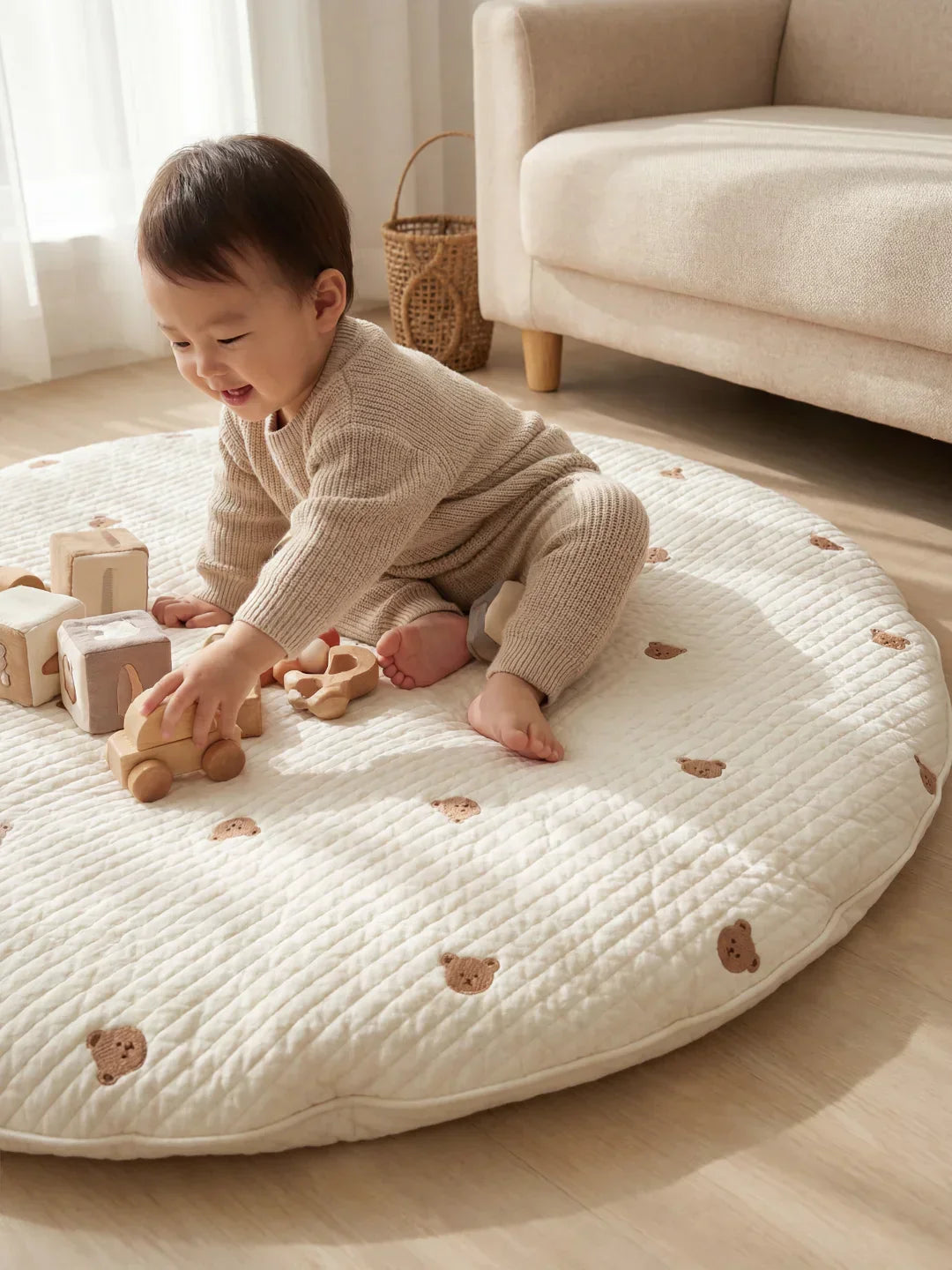 Quilted Cotton Baby Play Mat For Gentle Floor Play Sessions