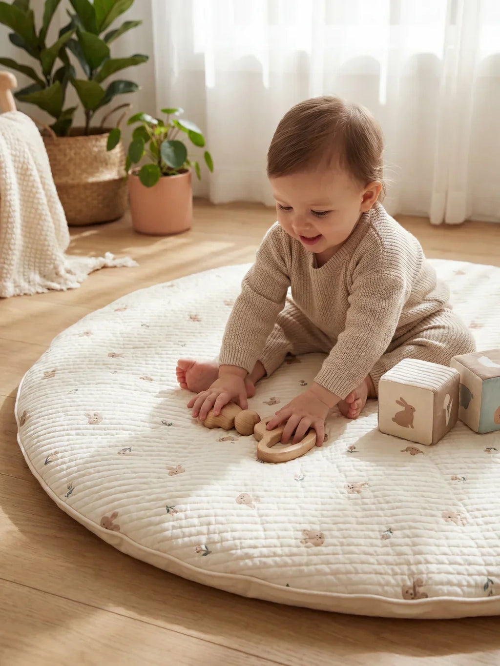 Quilted Cotton Baby Play Mat For Gentle Floor Play Sessions