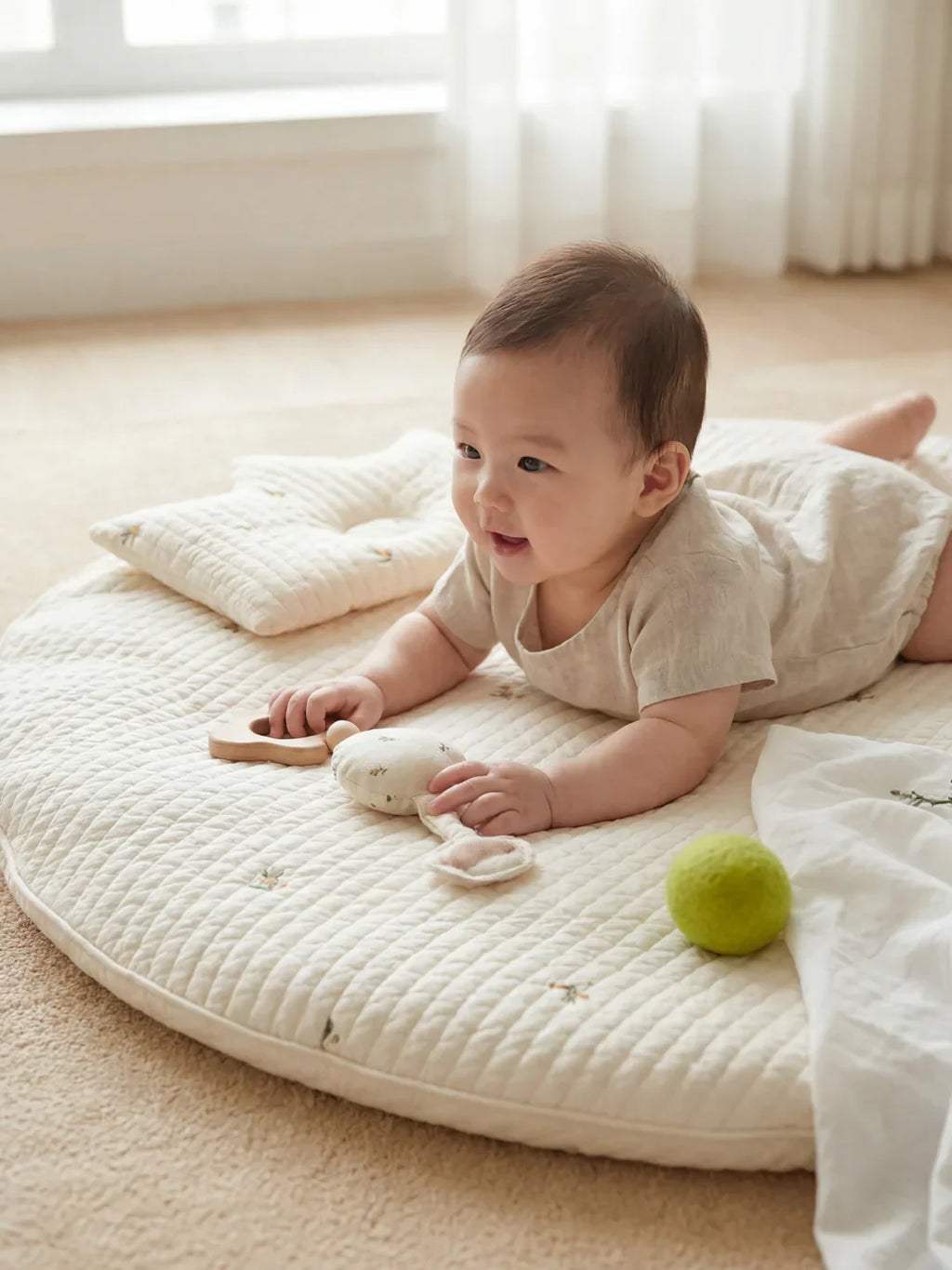Quilted Cotton Baby Play Mat For Gentle Floor Play Sessions