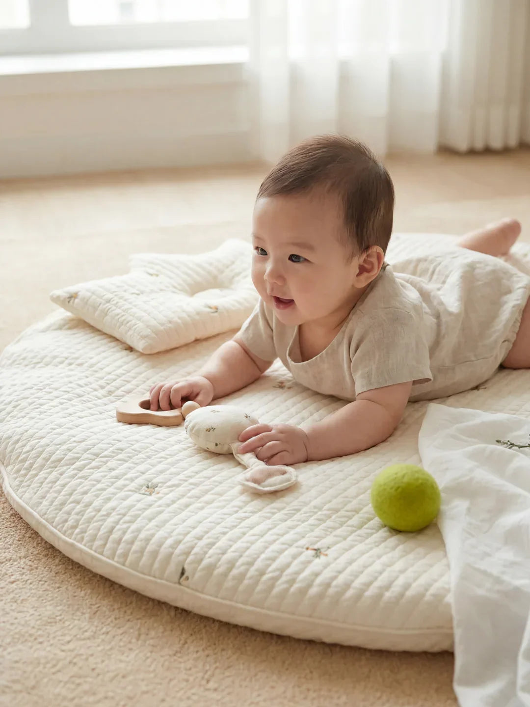 Quilted Cotton Baby Play Mat For Gentle Floor Play Sessions
