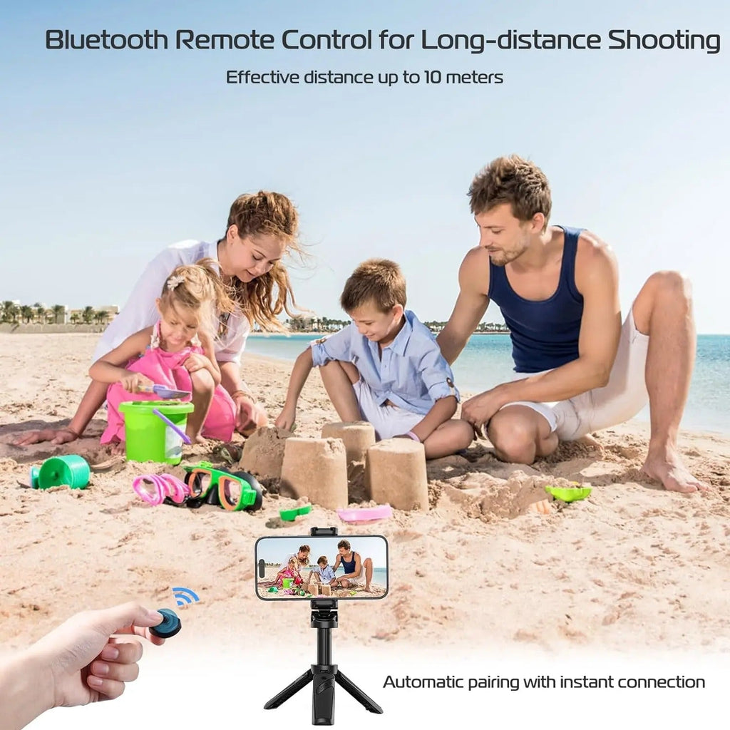Travelers 4-Section Selfie Stick With Tripod Bluetooth