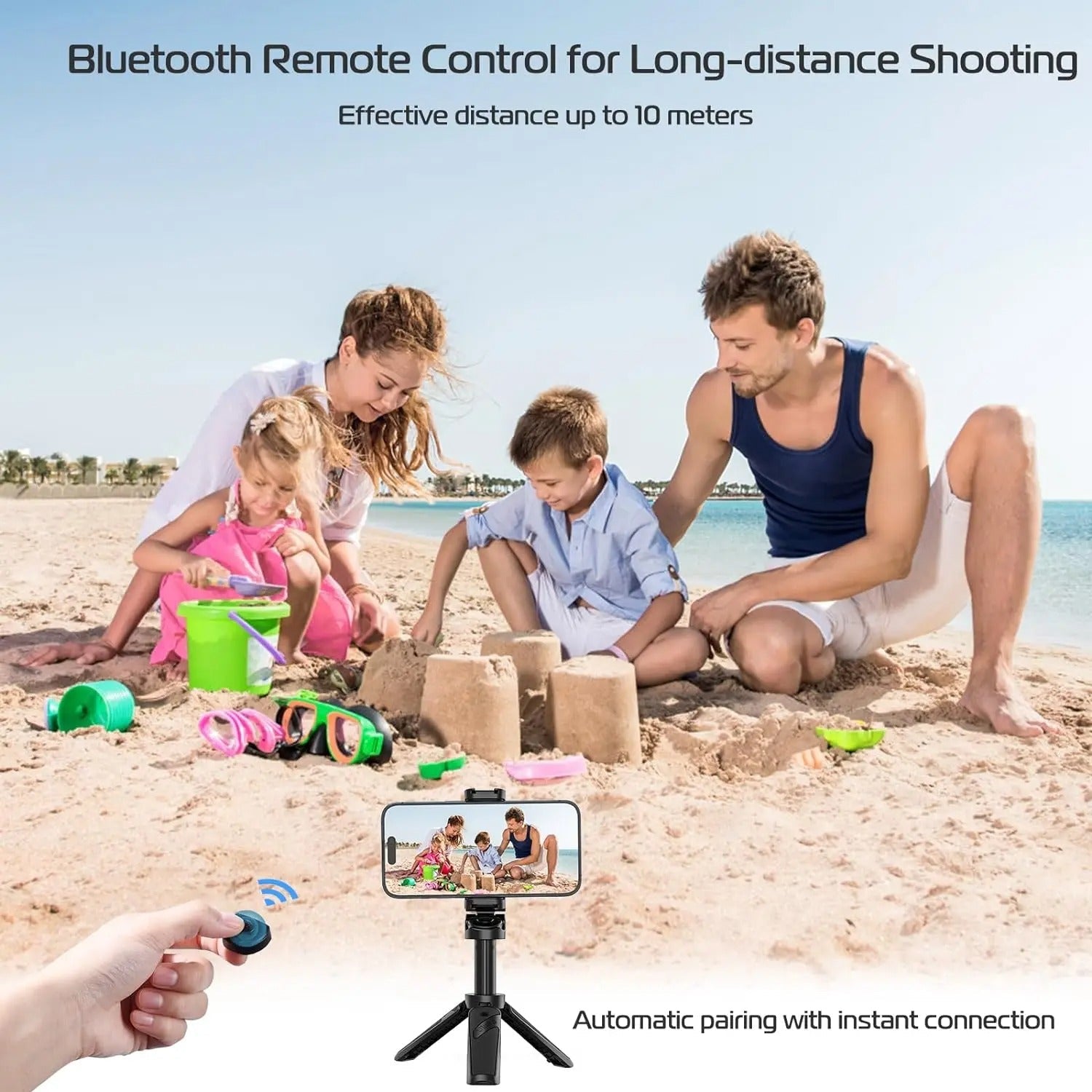 Travelers 4-Section Selfie Stick With Tripod Bluetooth