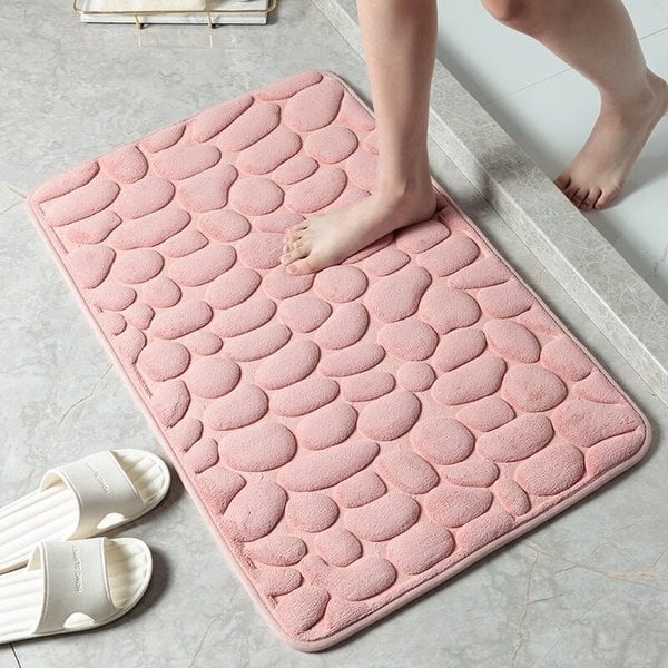Cobblestone Bath Mat With Absorbent Comfort For Families
