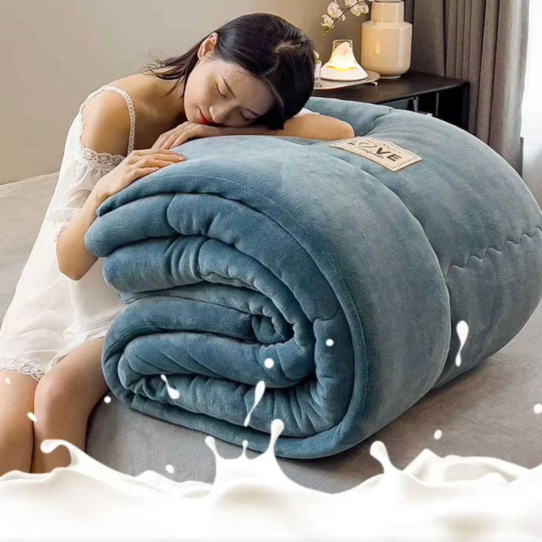 Ekstra stor åndbar dobbeltlags flannel fleece tæppe