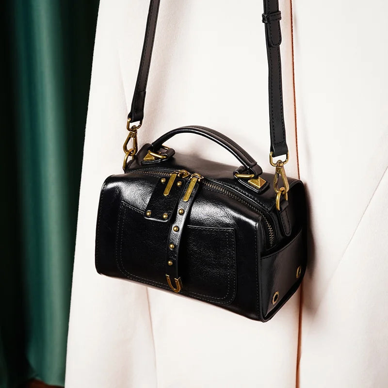 Boston-stílusú valódi bőr válltáska | Petprovac