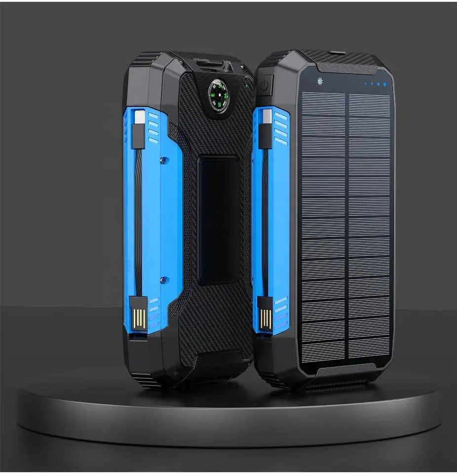 EclipseVolt 30 000 mAh vízálló napelemes power bank két USB porttal és Qi vezeték nélküli töltővel