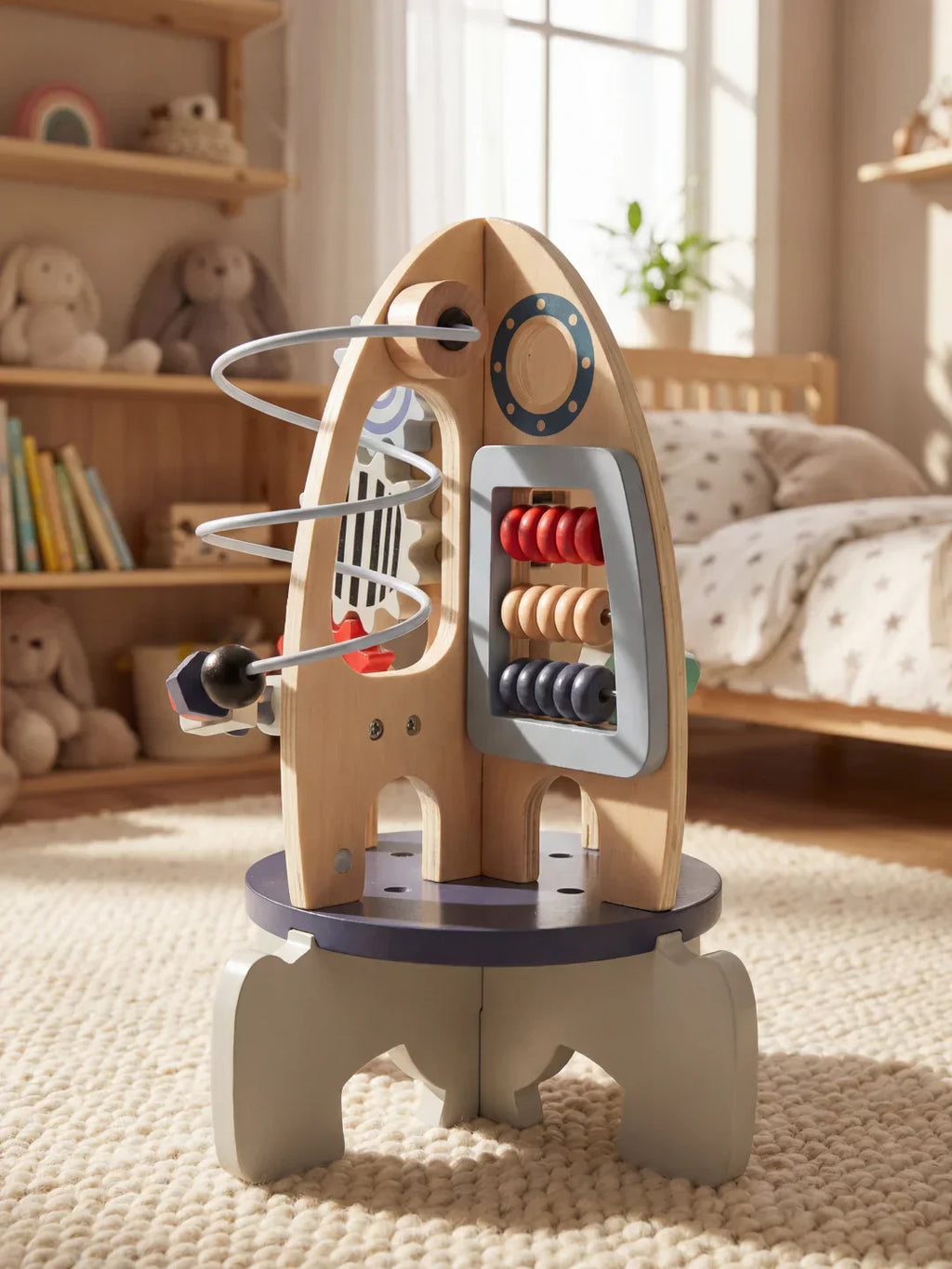 Wooden Activity Rocket For Space Discovery Center Playset