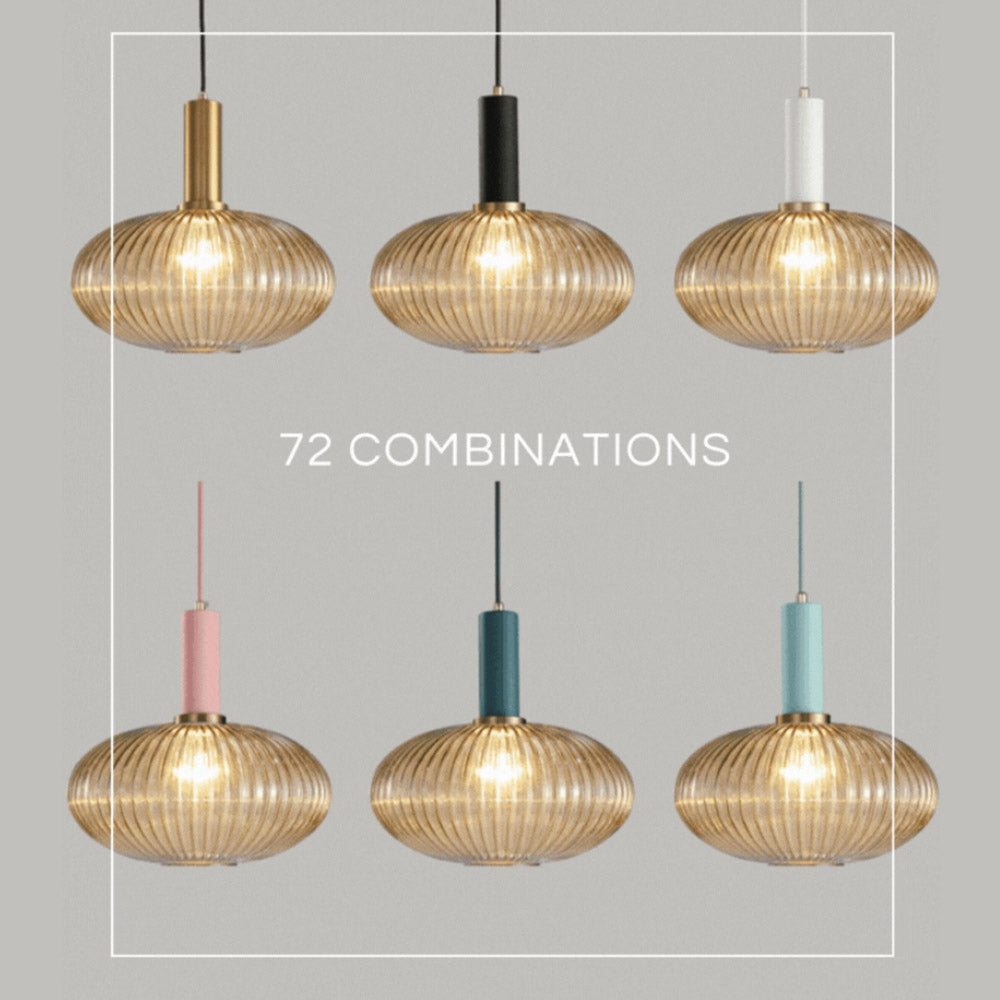 Nordic Fluted Glass Pendant Lamp for Modern Interiors