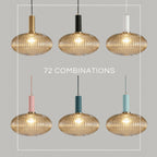 Nordic Fluted Glass Pendant Lamp for Modern Interiors