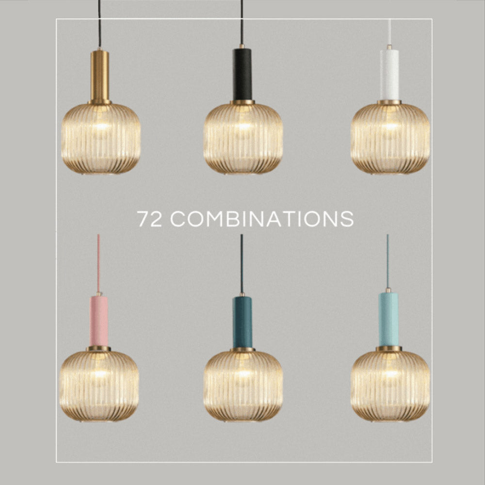 Nordic Fluted Glass Pendant Lamp for Modern Interiors