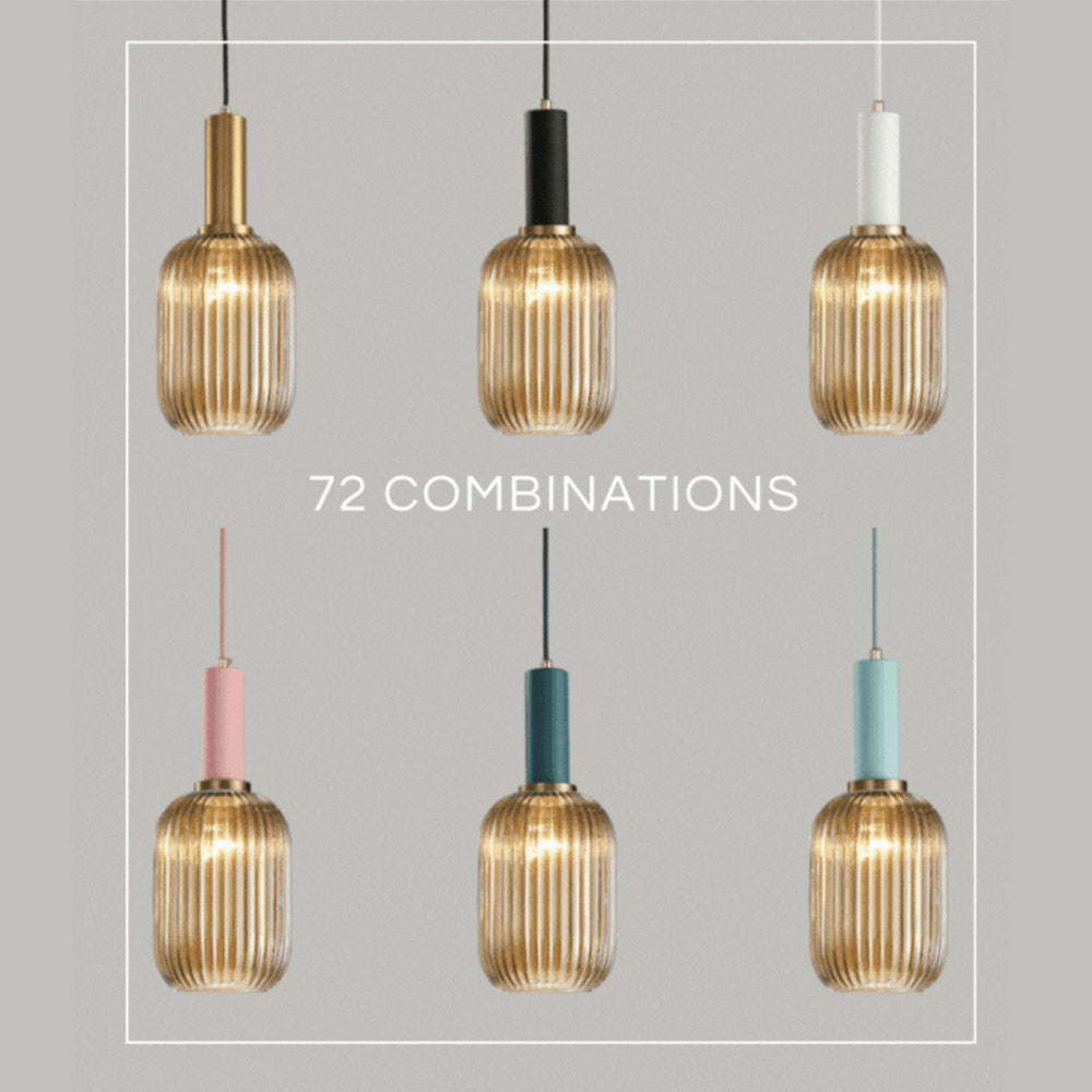 Nordic Fluted Glass Pendant Lamp for Modern Interiors