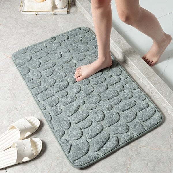 Cobblestone Bath Mat With Absorbent Comfort For Families