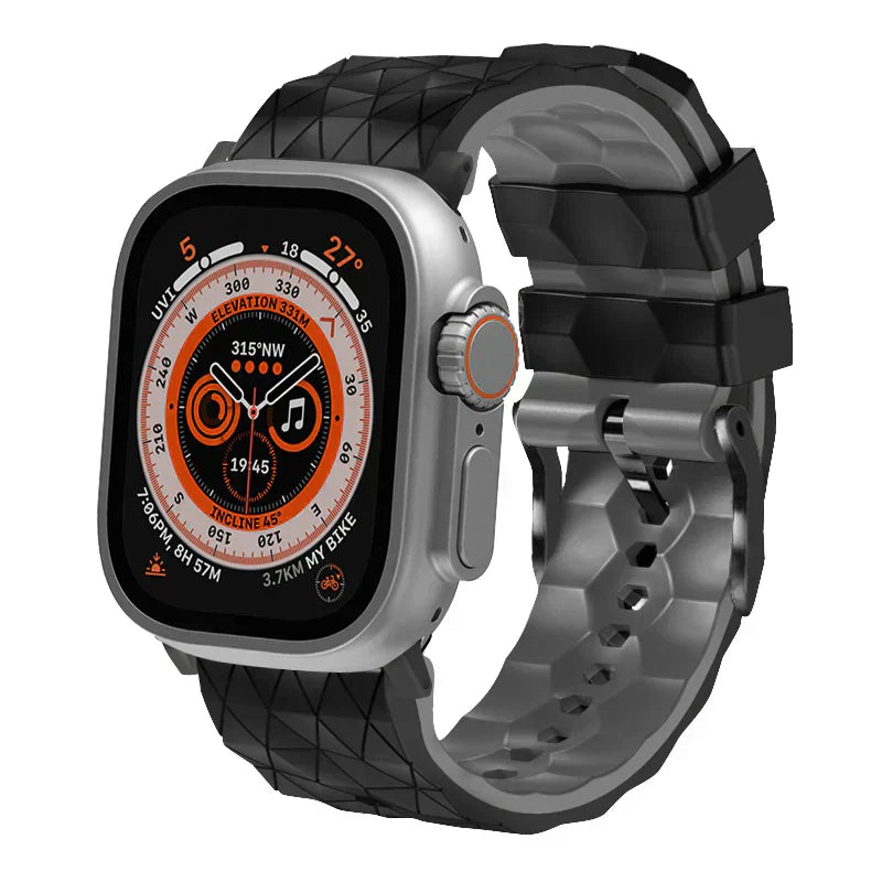 Enduro tofarvet fodboldmønster sport silikonearmbånd til Apple Watch | Petprovac