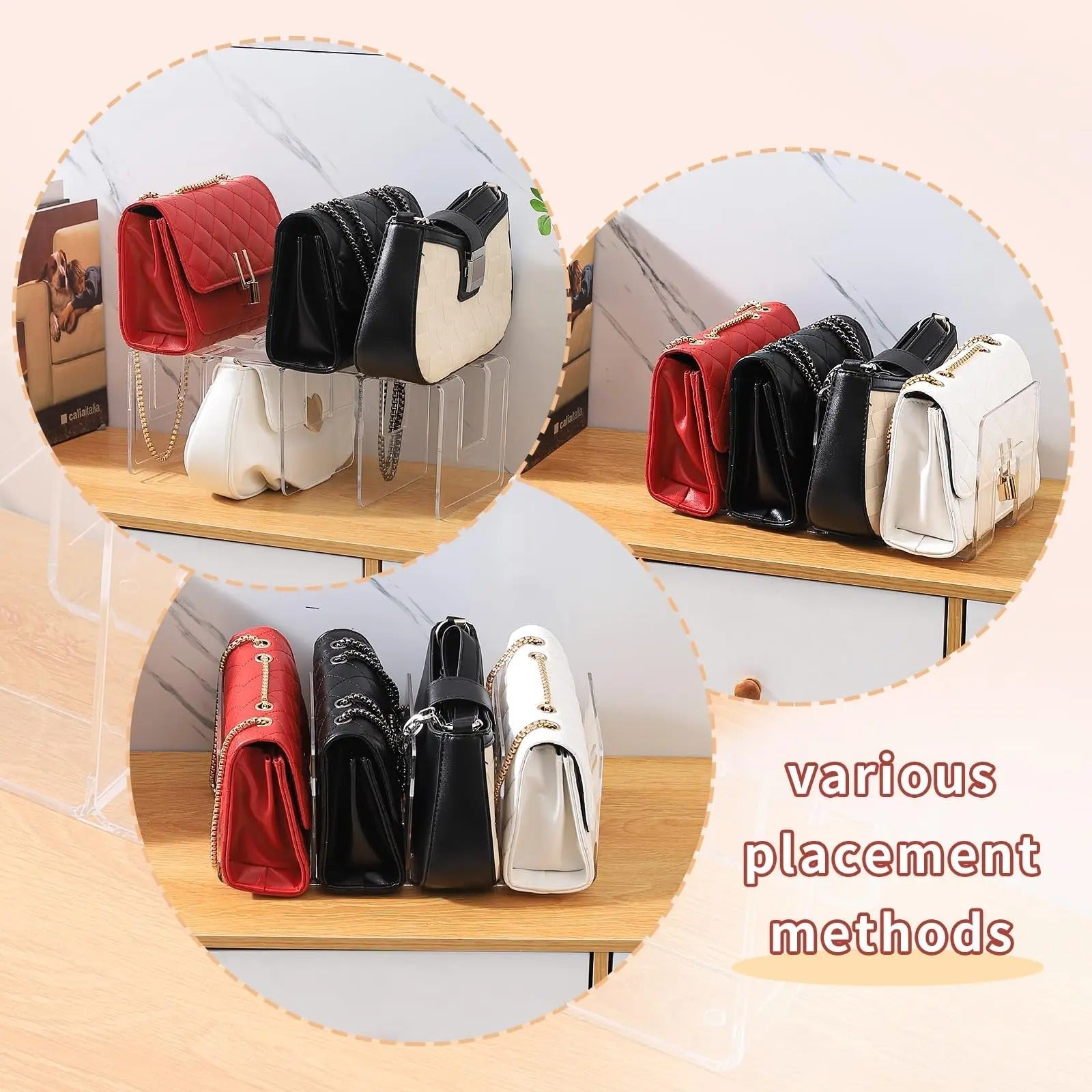 Clear Acrylic Purse Shelves And Organizer For Handbags
