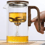 LumiGlass Teapot With Magnetic Filter And Wooden Handle