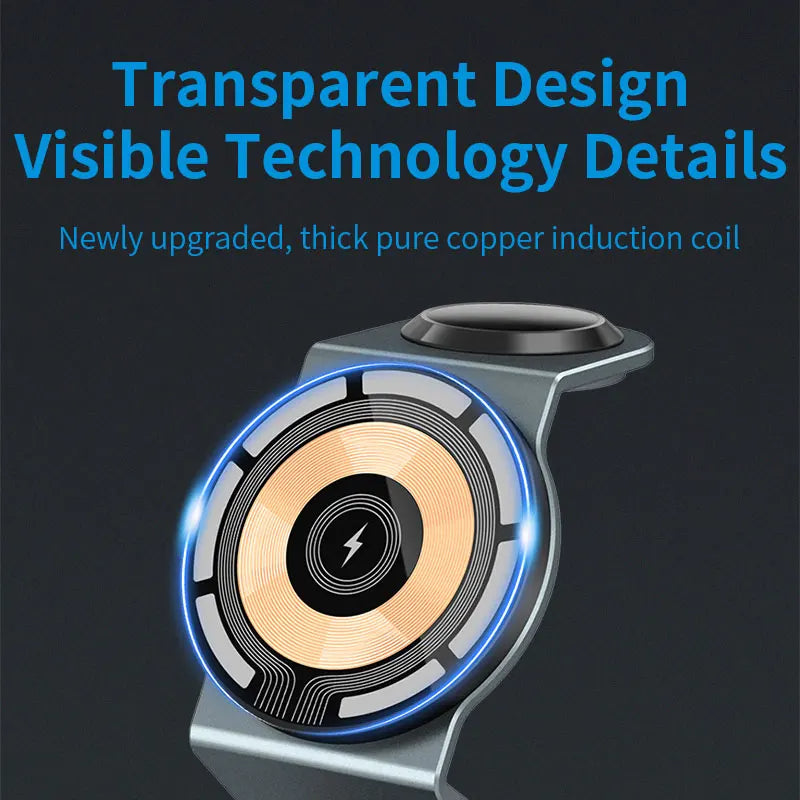 MagnaVolt 3-in-1 磁気急速充電ワイヤレス充電器