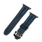 Marvelle | Lyxigt räfflat läderarmband med fjärilsspänne för Apple Watch | Petprovac