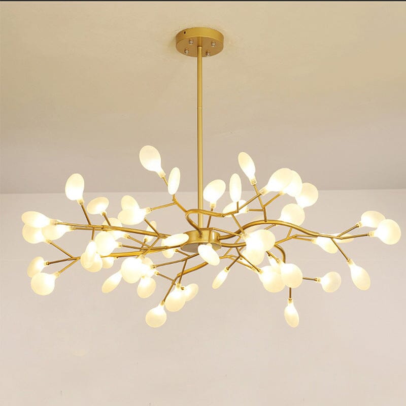 Lampadario a ramo dorato