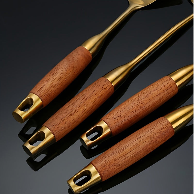 Ustensile de bucătărie din oțel inoxidabil aur și argint Aurora