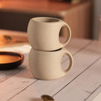 Sada keramických kávových šálků Hana Zen inspirovaná Japonskem s bambusovým podšálkem a lžičkou