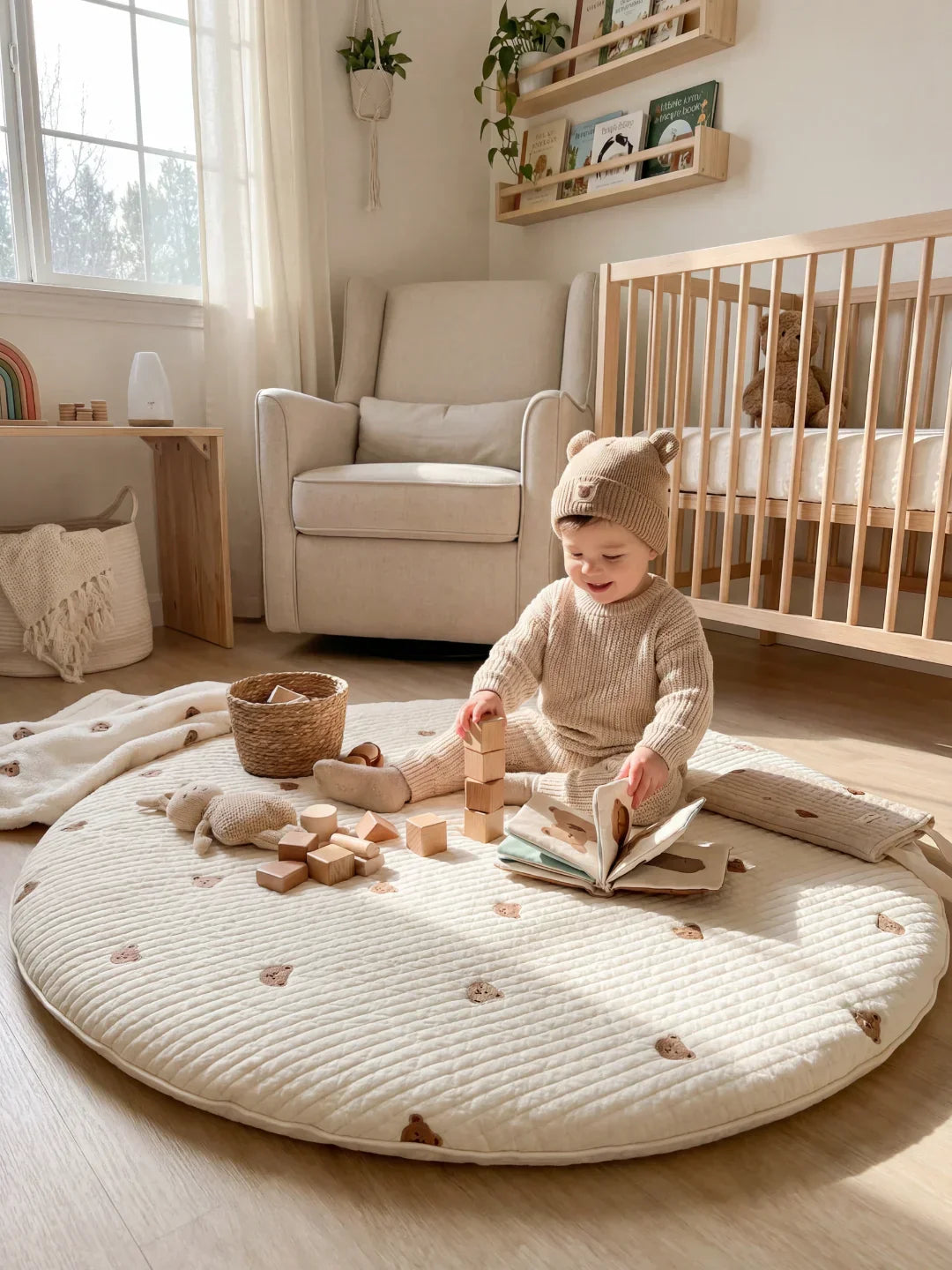 Quilted Cotton Baby Play Mat For Gentle Floor Play Sessions