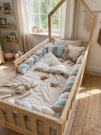 Terracotta Velvet Braided Baby Bed Bumper
