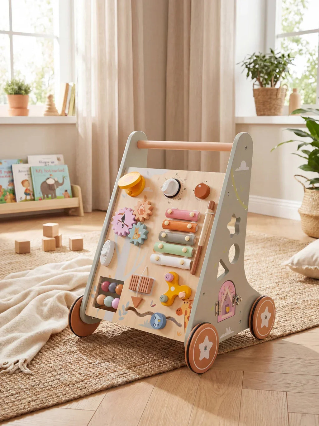 Boho Safari Wooden Baby Activity Walker