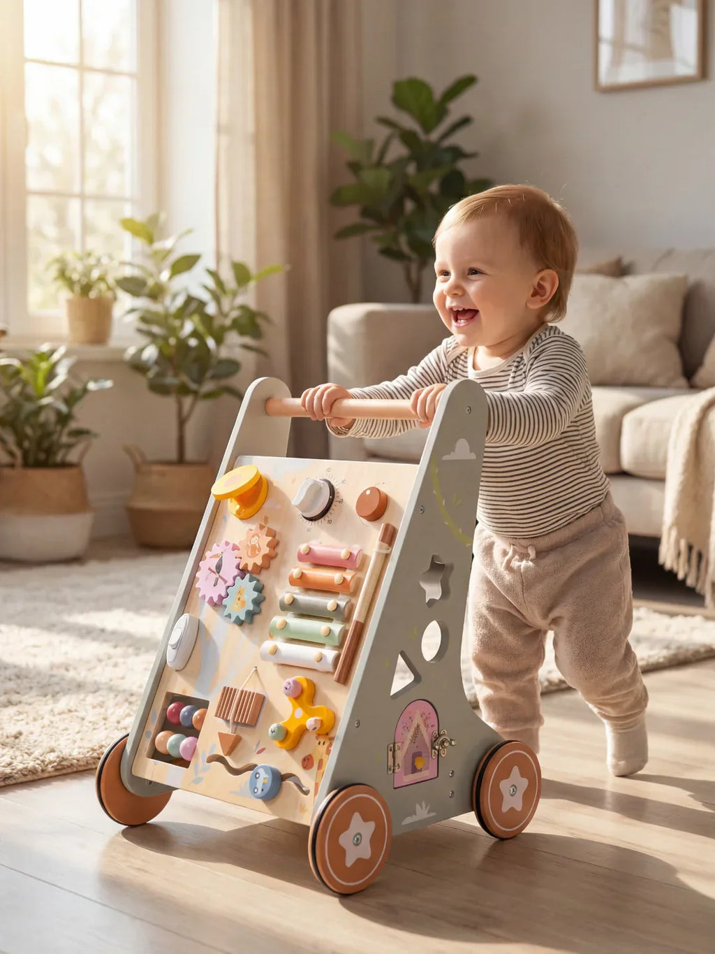 Boho Safari Wooden Baby Activity Walker