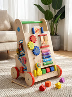 Colorful Wooden Educational Baby Push Walker