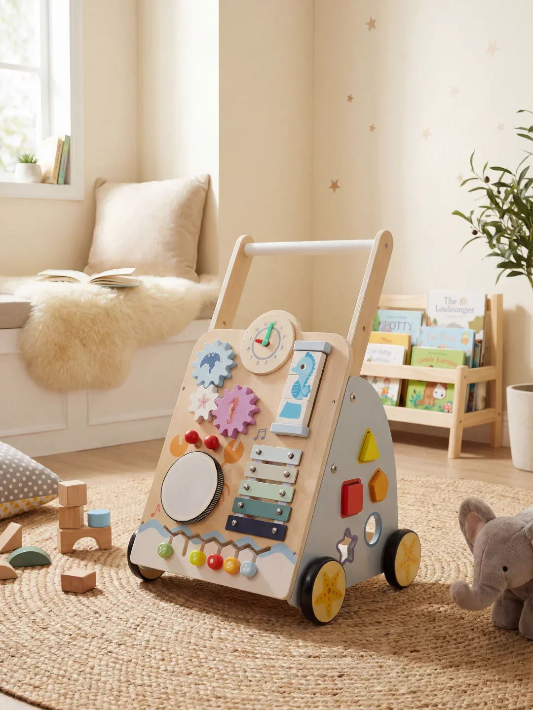 Ocean Theme Wooden Baby Activity Walker
