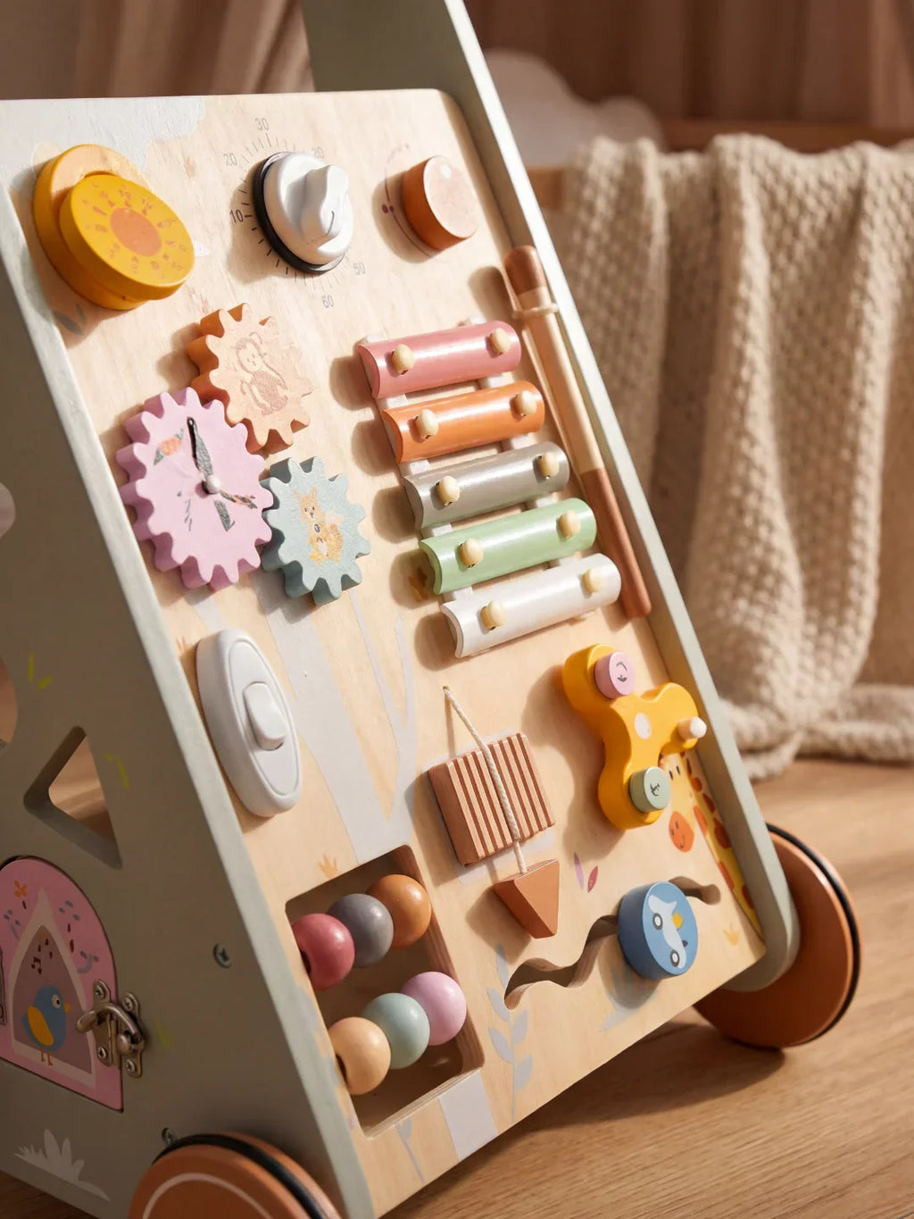 Boho Safari Wooden Baby Activity Walker