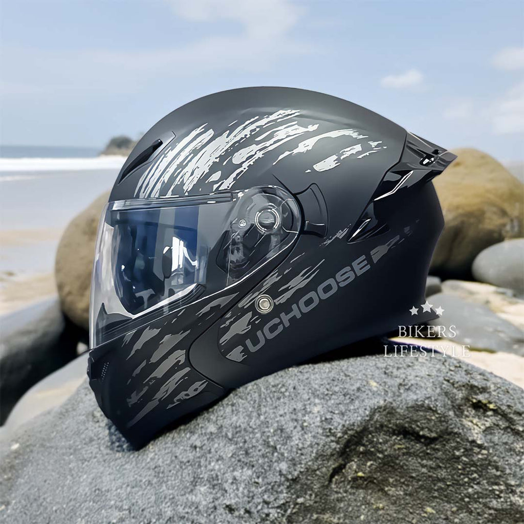 Kask FlipGuard zatwierdzony przez DOT z podwójnymi szkłami dla motocyklistów