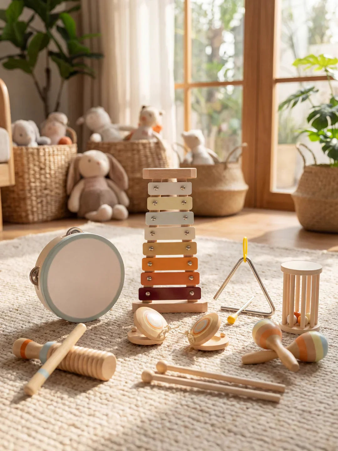 7-in-1 Premium Wooden Baby Musical Instrument Set