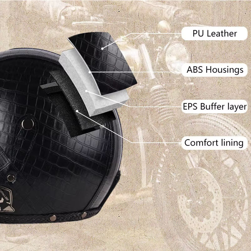 DOT ve ECE Sertifikalı MotoJet Vintage Chopper Kaskı