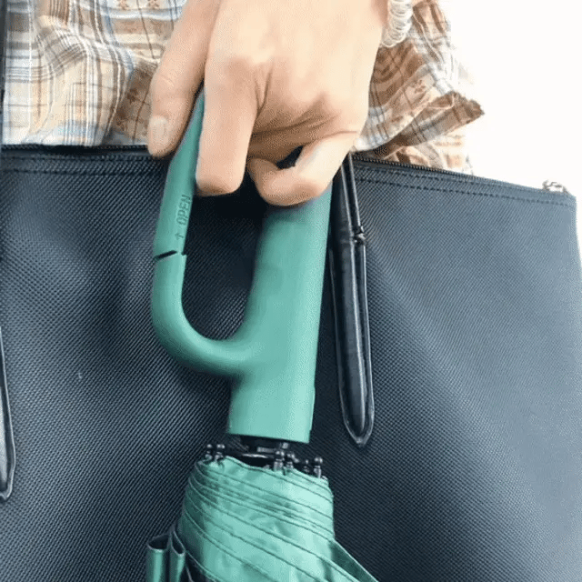 Payung Lipat Automatik AerisGuard Tahan Angin Dengan Pemegang Gesper Untuk Semua Cuaca