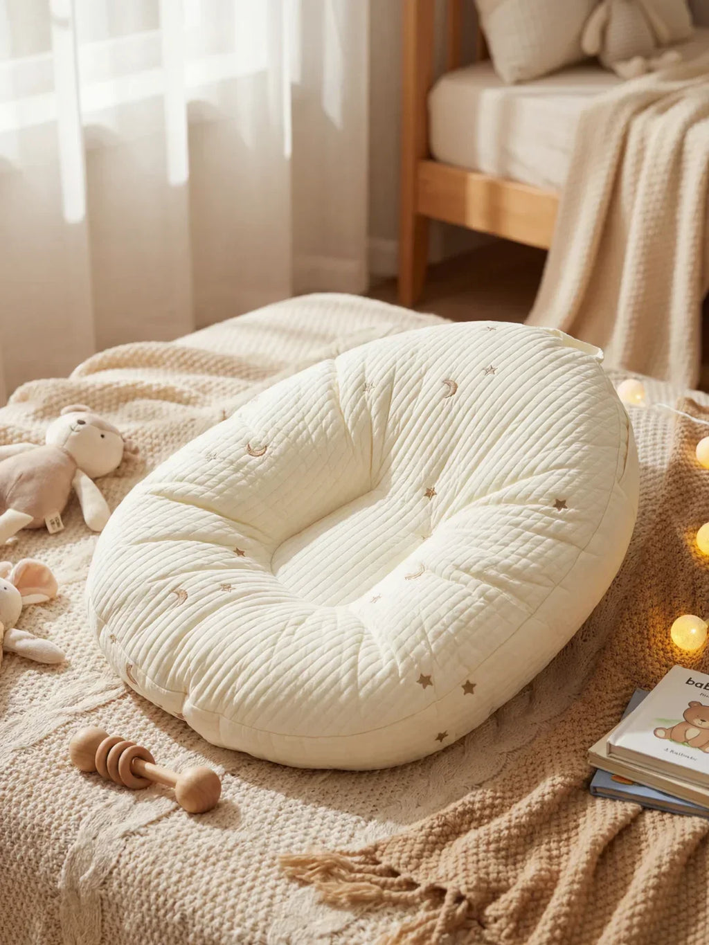 Quilted Nursing Pillow For Breastfeeding At Home For New Moms