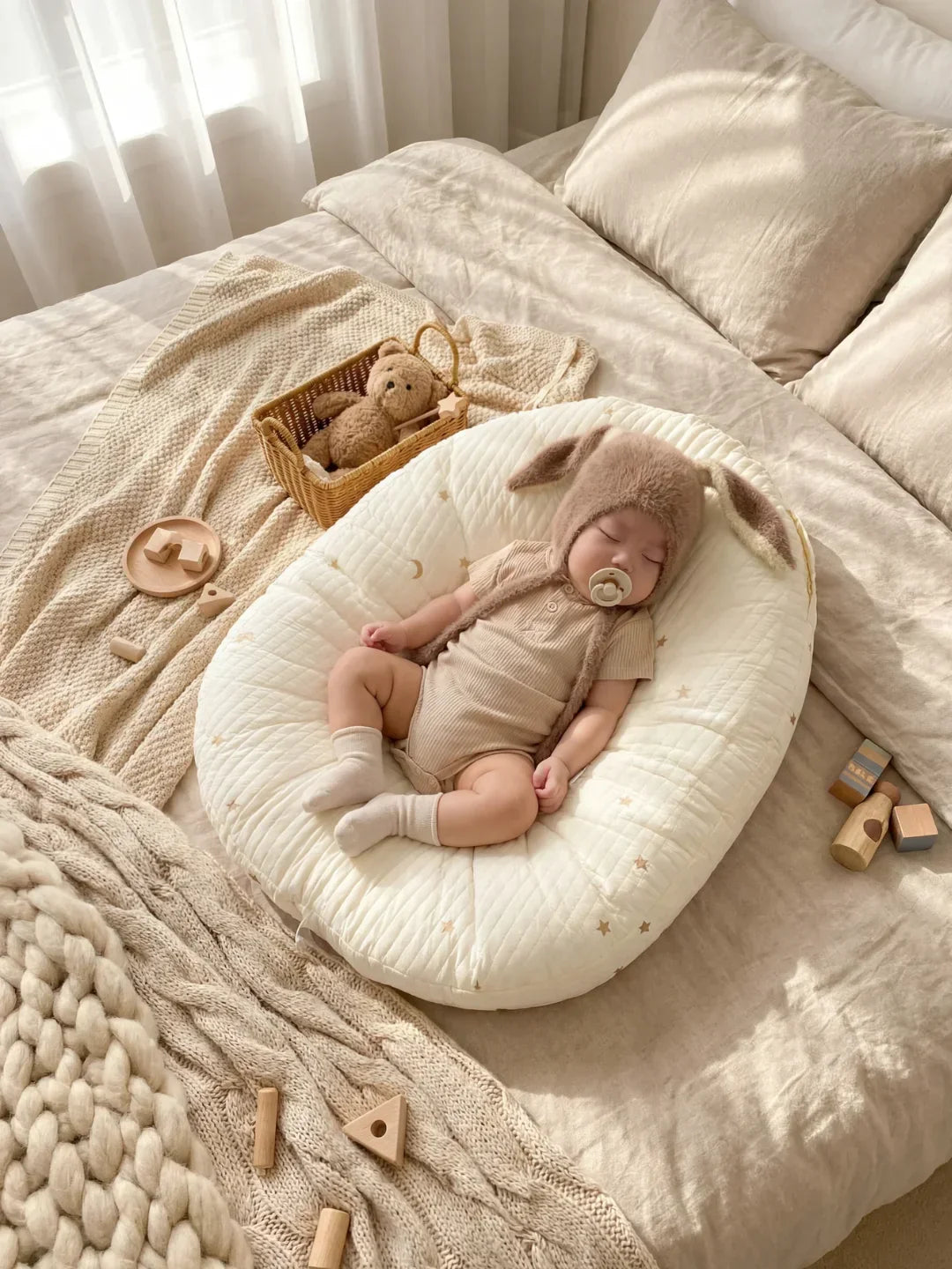 Quilted Nursing Pillow For Breastfeeding At Home For New Moms